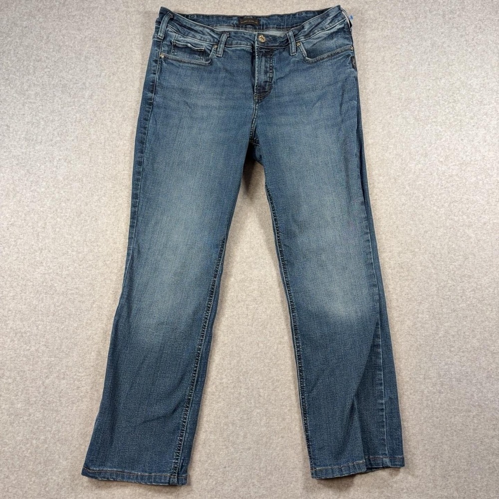 Silver Jeans Co Elyse Slim Boot Jeans Womens 16 Blue Medium Wash Stretch Denim